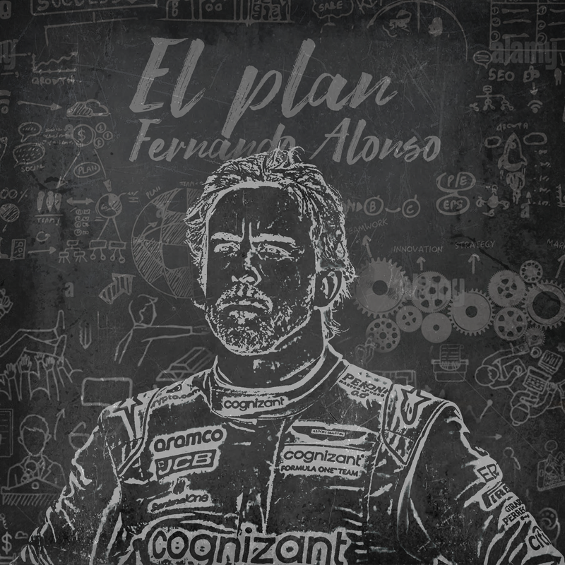 F1-Leinwand Fernando Alonso Der Plan, Ansicht 2