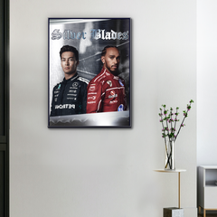 F1-Leinwand Silver Blades Russell x Hamilton