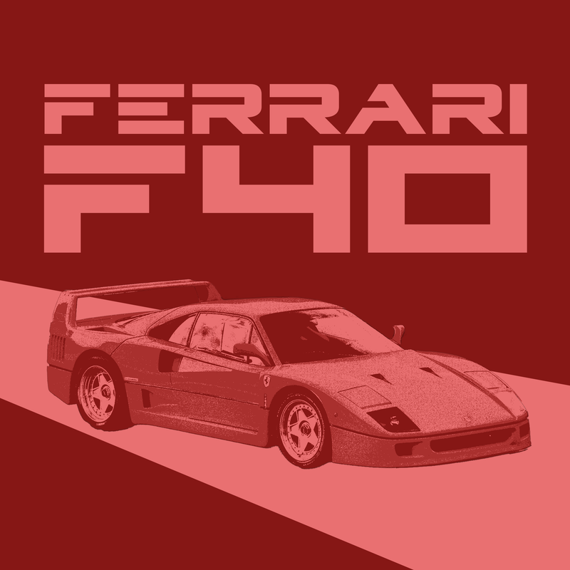 Ferrari F40-Leinwand – Monolithisches Rot, Ansicht 2