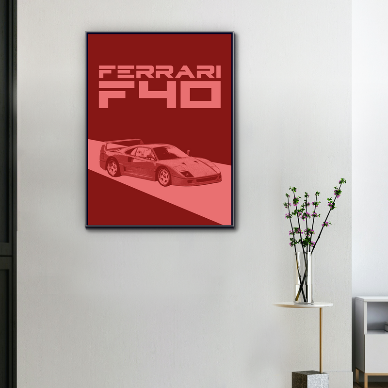Ferrari F40-Leinwand – Monolithisches Rot, Ansicht 1