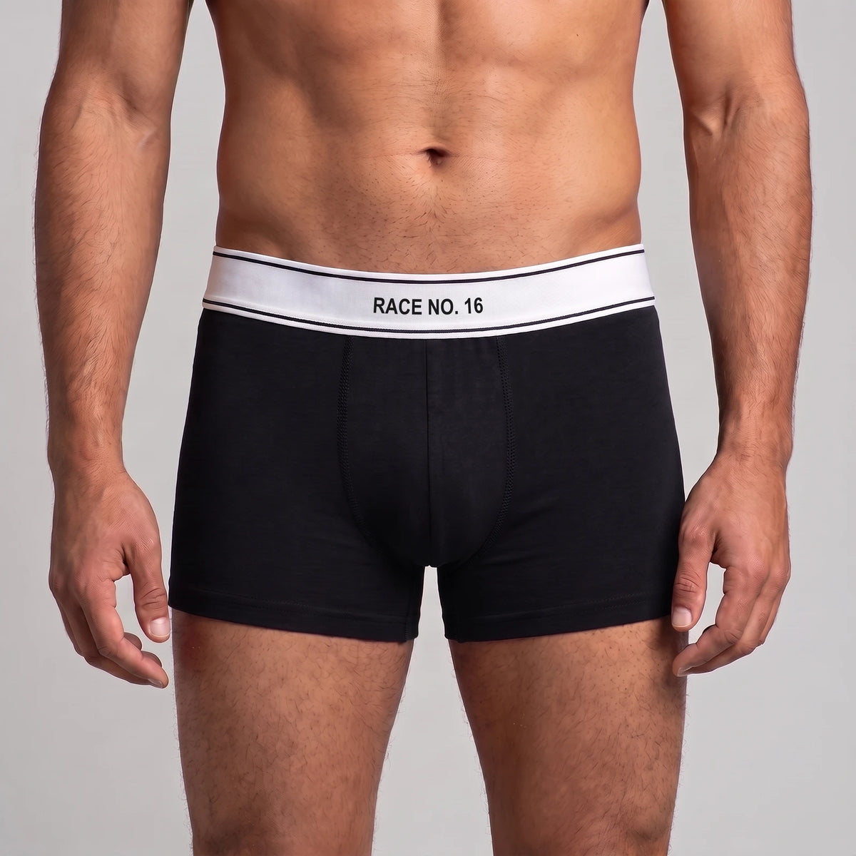 Personalisierte RACE NUMBER Boxershorts, schwarz