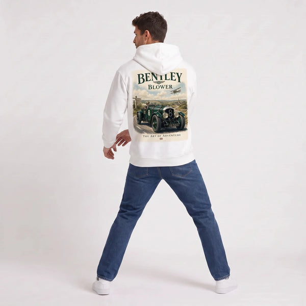 Sweat Bentley Blower The Art of Adventure blanc porté de dos en plan large