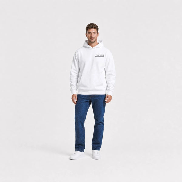 Sweat Bentley Continental Gt Grand Touring Society blanc vu de face en plan large avec logo Tourismo