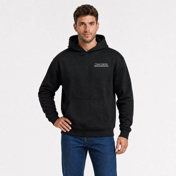 Sweat Ford Bronco First Generation 1966 1977 High Desert Edition noir vu de face en plan rapproché avec logo Tourismo