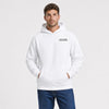Weißes Sweatshirt Jaguar D Type Le Mans N6 Born For Le Mans, von vorne gesehen Nahaufnahme mit Tourismo-Logo