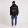 Schwarzer Kapuzenpullover Jaguar D-Type Le Mans N°6 Born for Le Mans, von hinten gesehen