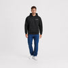Schwarzes Sweatshirt Jaguar D-Type Le Mans N°6: Born for Le Mans, weite Vorderansicht mit Tourismo-Logo