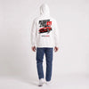 Sweat Peugeot 205 GTI blanc porté de dos en plan large