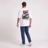 T-shirt Fiat 131 Abarth blanc porté de dos en plan large