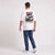 T-shirt Fiat 131 Abarth blanc porté de dos en plan large