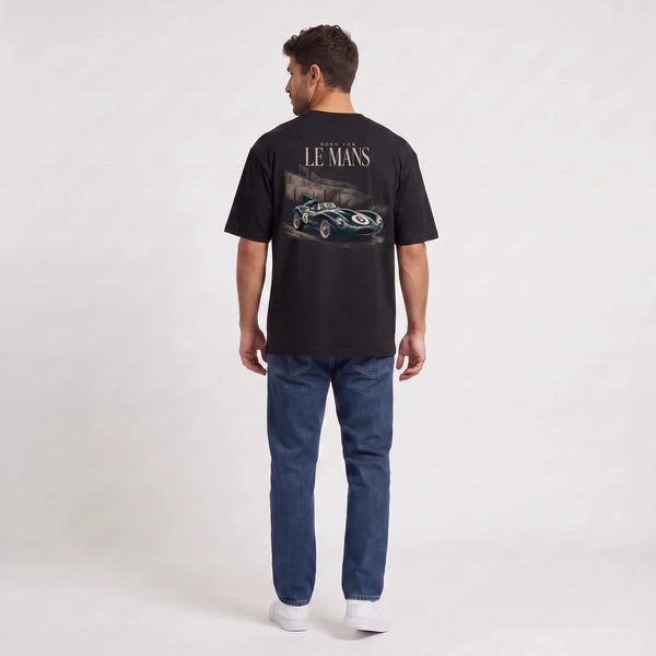 Jaguar D-Type Le Mans N°6: Born for Le Mans T-Shirt, schwarz, Rückansicht