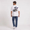 T-shirt Lancia Delta Integrale blanc porté de dos en plan large