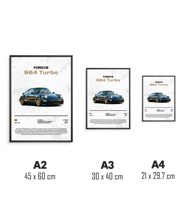 Poster Porsche 964 Turbo, Ansicht 3