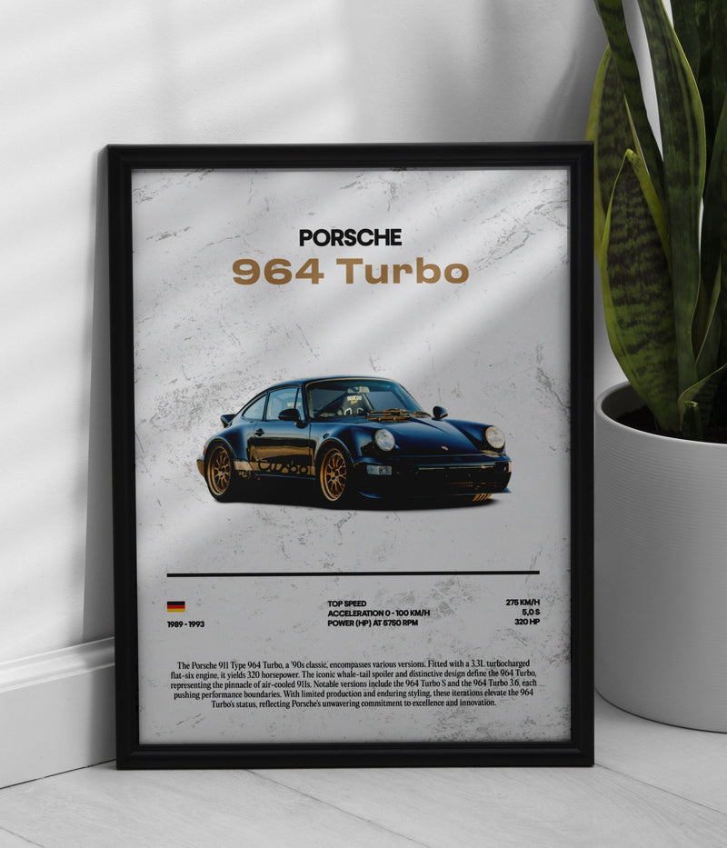 Poster Porsche 964 Turbo, Ansicht 1